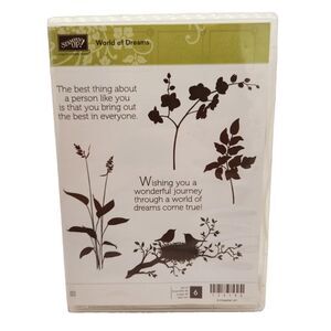 Stampin Up World of Dreams Cling Stamp Set Unmounted Bird Nest Branches Leaves